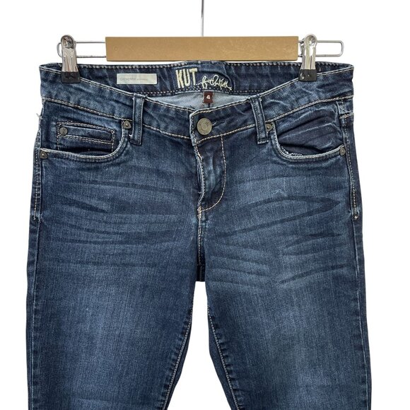 Kut From The Kloth Catherine Boyfriend Denim Jeans Rolled Hem Dark Wash Womens 4 - Picture 2 of 13